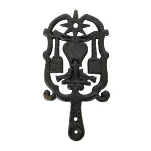 Vintage Cast Iron Kitchen Trivet Star Heart Birds Black Wall Farmhouse Decor